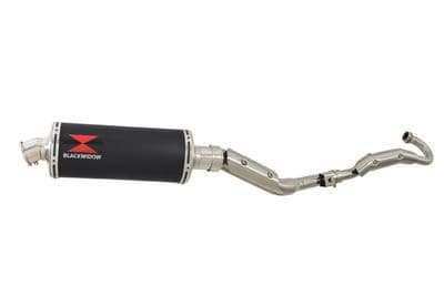 RV 125 VAN VAN Full Exhaust System with 300mm Oval Black Stainless Silencer