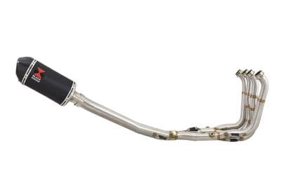 S1000RR 2010-2014 Performance De Cat Exhaust System 200mm Oval Black Stainless + Carbon Tip Silencer