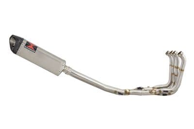 S1000RR 2010 - 2014 Performance De Cat Exhaust System 350mm Tri Oval Stainless + Carbon Tip Silencer