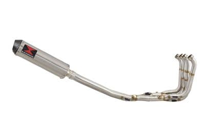S1000RR 2010 - 2014 Performance De Cat Exhaust System 370mm Round Stainless + Carbon Tip Silencer