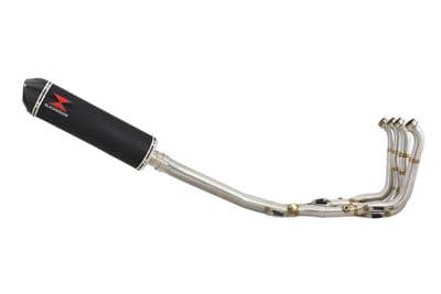 S1000RR 2010-2014 Performance De Cat Exhaust System 400mm Oval Black Stainless + Carbon Tip Silencer