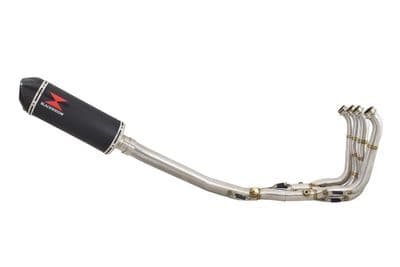 S1000RR 2015-2016 Performance De Cat Exhaust System 300mm Oval Black Stainless + Carbon Tip Silencer