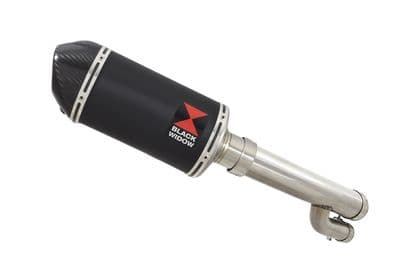S1000RR  2017 - 2018 Exhaust Link Pipe + 200mm Oval Black Stainless + Carbon Silencer