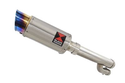 S1000RR  2017 - 2018 Exhaust Link Pipe + 200mm Round Stainless + Blue Tip Silencer