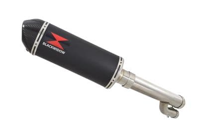 S1000RR  2017 - 2018 Exhaust Link Pipe + 300mm Oval Black Stainless + Carbon Silencer
