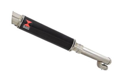 S1000RR  2017 - 2018 Exhaust Link Pipe + 350mm Round GP Style Black Stainless Silencer