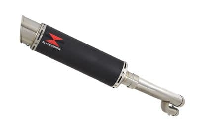 S1000RR  2017 - 2018 Exhaust Link Pipe + 360mm Round GP Style Black Stainless Silencer