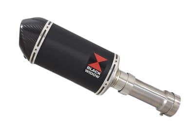S1000RR 2019 - 2026 Exhaust Link Pipe + 200mm Oval Black Stainless + Carbon Silencer
