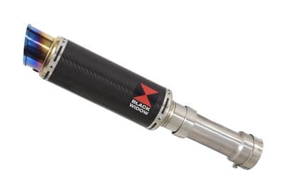 S1000RR 2019 - 2026 Exhaust Link Pipe + 230mm Round Carbon + Blue Tip Silencer