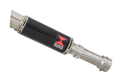 S1000RR 2019 - 2026 Exhaust Link Pipe + 230mm Round GP Style Black Stainless Silencer