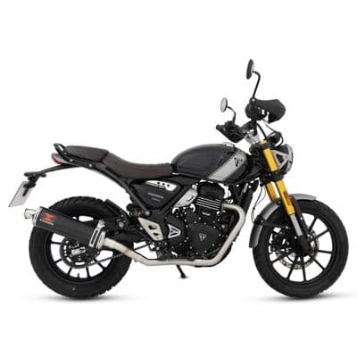 Scrambler 400 X 2024 - 2026 Exhaust Full System  400 mm Oval Black Stainless Steel Silencer