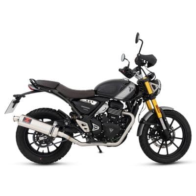 Scrambler 400 X 2024 - 2026 Exhaust Full System 400 mm Oval Stainless Steel Silencer