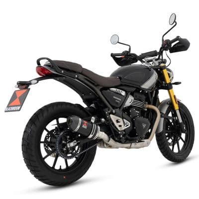 Scrambler 400 X 2024 - 2026 Exhaust Silencer  200 mm Oval Black Stainless Steel Carbon Tip