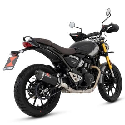 Scrambler 400 X 2024 - 2026 Exhaust Silencer  300 mm Oval Black Stainless Steel Carbon Tip