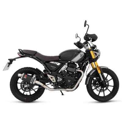 Scrambler 400 X Exhaust Full System 230 mm Oval Black Stainless Steel Silencer
