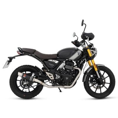 Scrambler 400 X Exhaust Full System  230 mm Round GP Black Stainless Steel Silencer