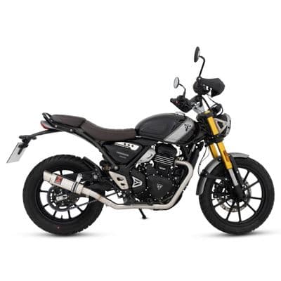 Scrambler 400 X Exhaust Full System 230 mm Round GP Stainless Steel Silencer