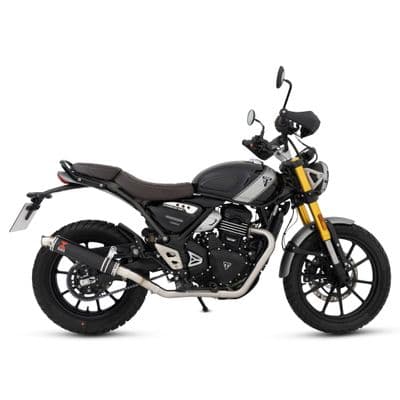 Scrambler 400 X Exhaust Full System 350 mm Round Black Stainless Steel Silencer