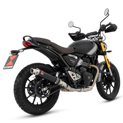 Scrambler 400 X Exhaust Silencer 350 mm Round Black Stainless Steel