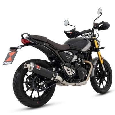 Scrambler 400 X Exhaust Silencer 400 mm Oval Black Stainless Steel