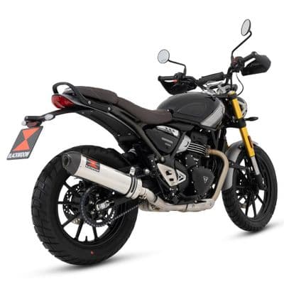 Scrambler 400 X Exhaust Silencer 400 mm Oval Stainless Steel Carbon Tip