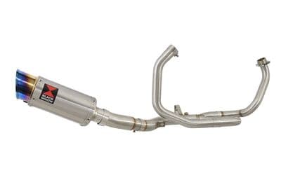 SFV 650 Gladius 09-16 De Cat Race Exhaust System + 200mm Round Blue Tip Stainless Silencer