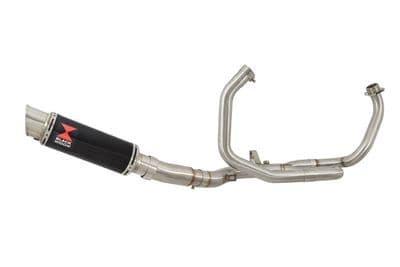 SFV 650 Gladius 09-16 De Cat Race Exhaust System + 230mm GP Round Black Stainless Silencer
