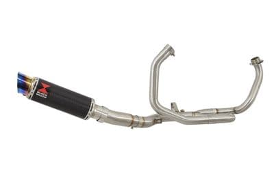 SFV 650 Gladius 09-16 De Cat Race Exhaust System + 230mm GP Round Blue Tip Carbon Silencer