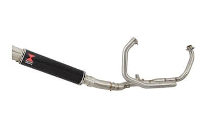 SFV 650 Gladius 09-16 De Cat Race Exhaust System + 350mm GP Round Black Stainless Silencer