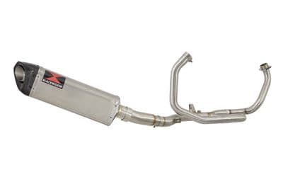 SFV 650 Gladius 09-16 De Cat Race Exhaust System + 350mm Tri Oval Stainless Carbon Tip Silencer