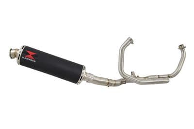 SFV 650 Gladius 09-16 De Cat Race Exhaust System + 400mm Round Black Stainless Silencer