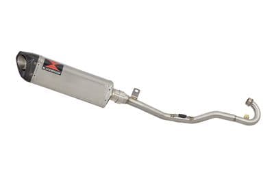 Sinnis Apache 125 2008-2021 Exhaust System + 350mm Tri-Oval Stainless Carbon Tip Silencer