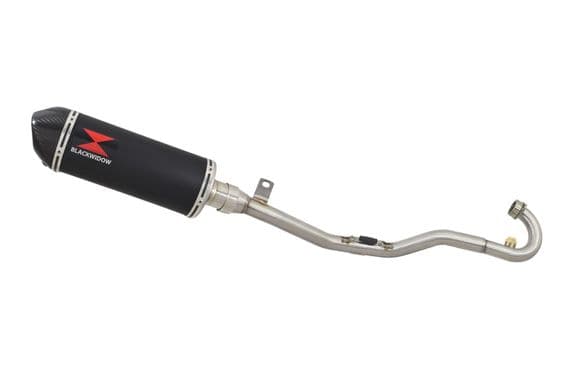 Sinnis Blade 125 2008-2016 Exhaust System + 300mm Oval Black Stainless Carbon Tip Silencer