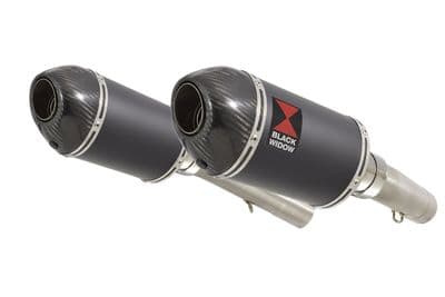 SL1000 Falco 99-05 Exhaust Silencers 200mm Black Stainless + Carbon Tip