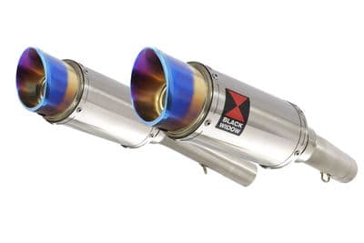 SL1000 Falco 99-05 Exhaust Silencers 200mm Round Stainless Silencers + Blue Tip