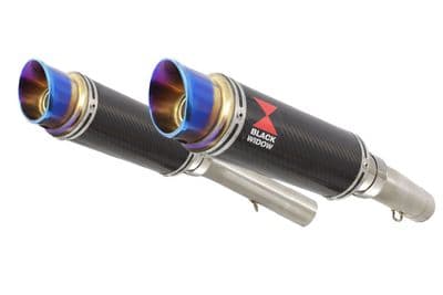 SL1000 Falco 99-05 Exhaust Silencers 230mm GP Style Carbon + Blue Tip