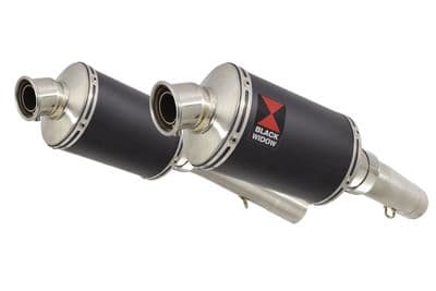 SL1000 Falco 99-05 Exhaust Silencers 230mm Oval Black Stainless