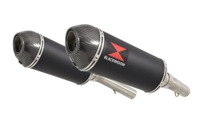 SL1000 Falco 99-05 Exhaust Silencers 300mm Black Stainless + Carbon Tip