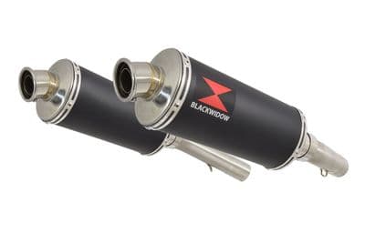 SL1000 Falco 99-05 Exhaust Silencers 300mm Oval Black Stainless