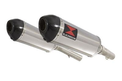 SL1000 Falco 99-05 Exhaust Silencers 300mm Oval Stainless + Carbon Tip