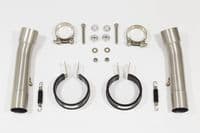 SL1000 Falco 99-05 Exhaust Silencers 350mm Round GP Style Black Stainless