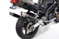 SL1000 Falco 99-05 Exhaust Silencers 350mm Round GP Style Black Stainless