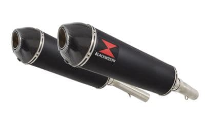 SL1000 Falco 99-05 Exhaust Silencers 400mm Black Stainless + Carbon Tip