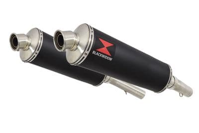 SL1000 Falco 99-05 Exhaust Silencers 400mm Oval Black Stainless