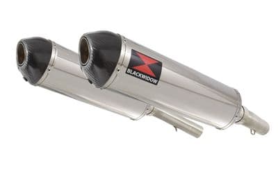 SL1000 Falco 99-05 Exhaust Silencers 400mm Oval Stainless + Carbon Tip