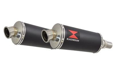 Speed Triple 1050 S R 2011-2015 Twin Exhaust Silencer Kit 300mm Oval Black Stainless