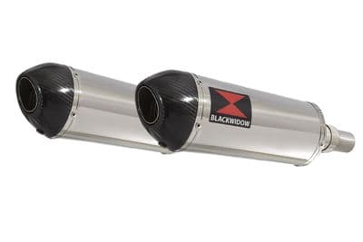 Speed Triple 1050 S R 2011-2015 Twin Exhaust Silencer Kit 300mm Oval Stainless Carbon Tip