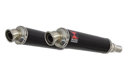 Speed Triple 1050 S R 2011-2015 Twin Exhaust Silencer Kit 350mm Round Black Stainless