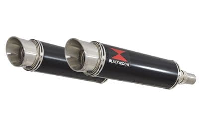 Speed Triple 1050 S R 2011-2015 Twin Exhaust Silencer Kit 360mm GP Round Black Stainless