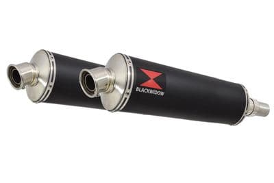 Speed Triple 1050 S R 2011-2015 Twin Exhaust Silencer Kit 400mm Oval Black Stainless